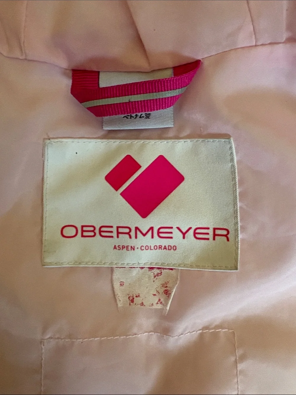 Obermeyer Pink Quilted Hooded Puffer Jacket